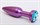 Фиолетовая анальная пробка с голубым стразом - 11,2 см. - фото 397981
