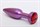 Фиолетовая анальная пробка с красным стразом - 11,2 см. - фото 397983