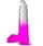 Фиолетовый фаллоимитатор с мошонкой, прозрачным стволом и присоской - 17,8 см. - фото 399429