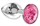 Малая серебристая анальная пробка Diamond Pink Sparkle Small с розовым кристаллом - 7 см. - фото 401024