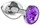 Малая серебристая анальная пробка Diamond Purple Sparkle Small с фиолетовым кристаллом - 7 см. - фото 401031