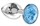 Малая серебристая анальная пробка Diamond Light blue Sparkle Small с голубым кристаллом - 7 см. - фото 401048