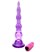 Фиолетовый анальный конус с вибропулькой - 17 см. - фото 401921