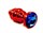 Красная фигурная пробка с синим стразом - 7,3 см. - фото 402378