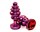 Фиолетовая фигурная пробка с красным кристаллом - 7,3 см. - фото 402625