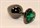 Черная коническая анальная пробка с зеленым кристаллом-сердечком - 8 см. - фото 404279