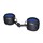 Чёрно-синие наручники из неопрена с карабинами - фото 404770