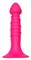 Розовая анальная пробка-фаллос SPIRAL PLUG - 13,5 см. - фото 406294