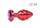 Коническая ребристая красная анальная втулка с кристаллом фиолетового цвета - 8 см. - фото 407654