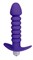 Фиолетовая анальная вибровтулка-елочка с ограничителем - 11,5 см. - фото 408297