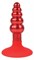 Красная анальная пробка-елочка с ограничителем - 9 см. - фото 408351