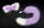 Серебристая анальная пробка с фиолетово-белым хвостиком и ободком-ушками - фото 408924