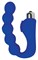 Синий силиконовый анальный вибромассажер-елочка