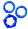 Набор из 3 синих силиконовых эрекционных колец разного размера - фото 409589