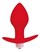 Красная коническая анальная вибровтулка с ограничителем - 8 см. - фото 409596