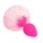 Розовая анальная пробка с нежно-розовым хвостиком  Задорный Кролик - фото 410176