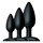 Набор из 3 черных анальных втулок NEXUS BUTT PLUG TRIO SET - фото 410295