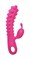 Розовый вибромассажер SMON №1 с бугорками - 21,5 см. - фото 410518