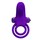 Фиолетовое силиконовое эрекционное кольцо с вибрацией и подхватом мошонки - фото 411098