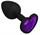 Черная силиконовая пробка с фиолетовым кристаллом - 7,3 см. - фото 412215