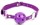Фиолетовый кляп-шарик на регулируемом ремешке с кольцами - фото 412368