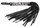 Черная многохвостовая плеть с круглой ручкой-зеброй - 39 см. - фото 412434