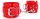 Красные наручники на регулируемых ремешках с цепочкой - фото 412640