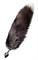 Серебристая металлическая анальная втулка с хвостом чернобурой лисы - размер S - фото 413047