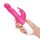 Розовый тонкий вибратор-кролик с клиторальным отростком - 22 см. - фото 413188