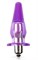 Фиолетовая анальная пробка с вибрацией - 8,5 см. - фото 413635