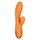 Оранжевый вибромассажер-кролик Newport Beach Babe с пульсирующим воздействием - 21,5 см. - фото 415532