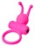 Розовое эрекционное виброкольцо с рожками - фото 415844