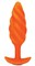 Оранжевый спиральный анальный виброплаг Swirl - 13,5 см. - фото 416133