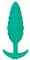 Зеленый ребристый анальный виброплаг Twist - 15,3 см. - фото 416138
