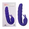 Фиолетовый вибратор Ribbed Dual Stimulator with Rolling Ball - 17 см. - фото 416993