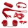 Эротический набор БДСМ из 6 предметов в красном цвете - фото 417292