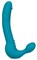 Бирюзовый безремневой страпон Luna Strapless Silicone Dildo - 22,86 см. - фото 419590
