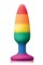 Разноцветная анальная втулка RAINBOW ANAL PLUG MEDIUM - 14 см. - фото 421263
