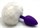 Фиолетовая анальная пробка с пушистым белым хвостиком зайчика - фото 424057