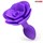 Фиолетовая гладкая анальная втулка-роза - фото 424591