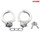 Серебристые металлические наручники на сцепке с ключиками - фото 425410