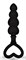 Черная рельефная анальная цепочка с ручкой-сердечком - 15 см. - фото 427076