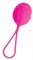 Розовый рельефный вагинальный шарик со шнурком - фото 427356