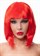 Красный парик-каре с челкой - фото 427706