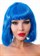 Синий парик-каре с челкой - фото 427710