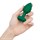Зеленая анальная вибровтулка с кристаллом Vibrating Jewel Plug M/L - 10,5 см. - фото 429348