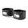 Черные гладкие наручники с металлическими вставками - фото 429455