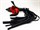 Черная замшевая плеть с красной лаковой розой в рукояти - 40 см. - фото 430610