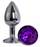 Металлическая анальная втулка с фиолетовым кристаллом - 7,2 см. - фото 431355