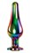 Радужная анальная пробка Rainbow Metal Plug Small - 9,4 см. - фото 432456